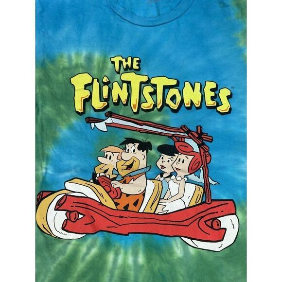 The Flintstones Graphic T-shirt Women Small Tie Dye Multicolor - Picture 2 of 5
